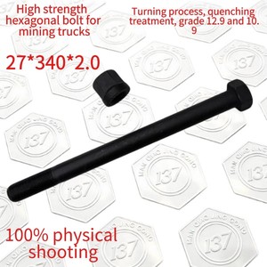 Vis de fixation à tête hexagonale haute résistance pour véhicule à carrosserie large, camion minier, <span class=keywords><strong>boulon</strong></span> M27 * 340 - Product Image 1