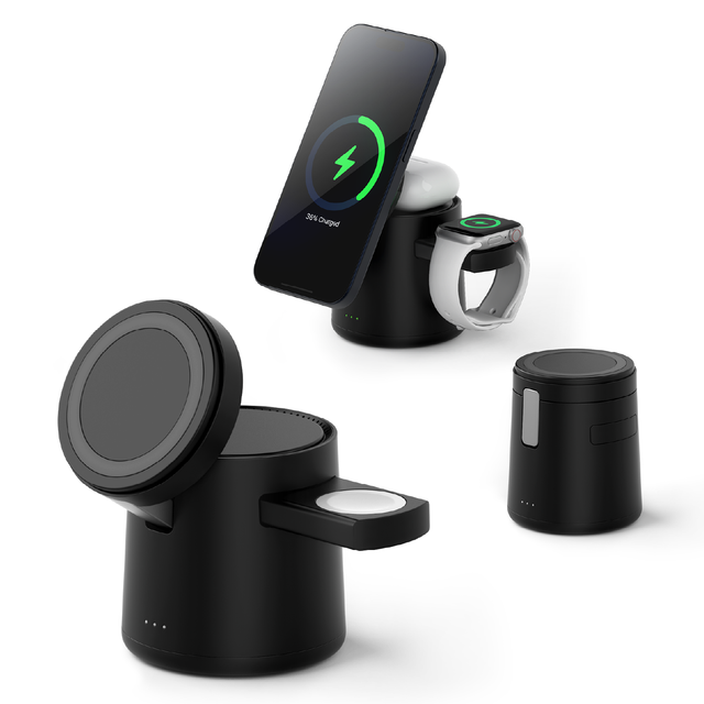 New OEM 15W Foldable Charger Desktop Wireless Charger 3 in 1 Magnetic Wireless Charging Station for Business Gifts and Office