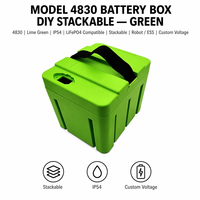 Boîtier de batterie moulé sur mesure 4830, ignifuge, pour batterie lithium DIY, IP54, LiFePO4, empilable et verrouillable, pour robot électrique