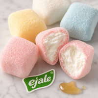Bonbons guimauves croustillants couleur macaron, coque croquante, centre moelleux, emballage personnalisé OEM, collation pour enfants, garniture pour desserts et café, en vrac