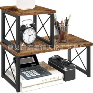 Cross-border wooden desktop <b>shelf</b>, adjustable small bookshelf, stackable desktop stand, simple wooden kitchen storage <b>rack</b> - Product Image 5