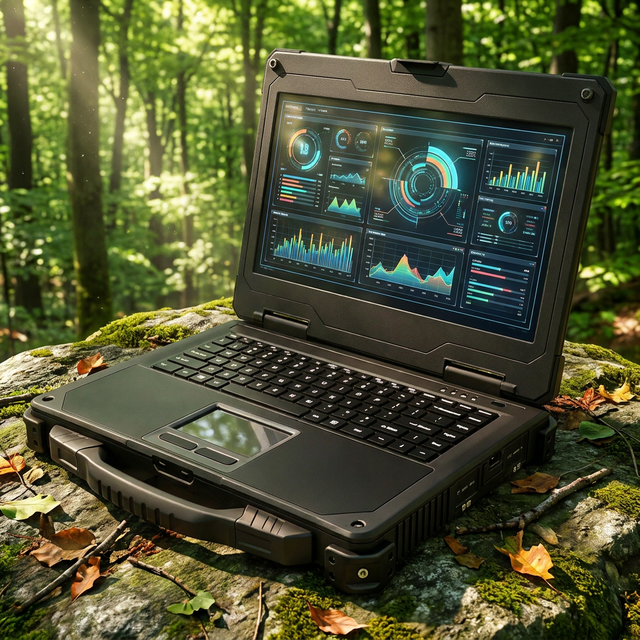 Rugged Laptop 14 Inch IP65 I7-11390H 500nit Sunlight Readable Industrial Computer Waterproof Shockproof