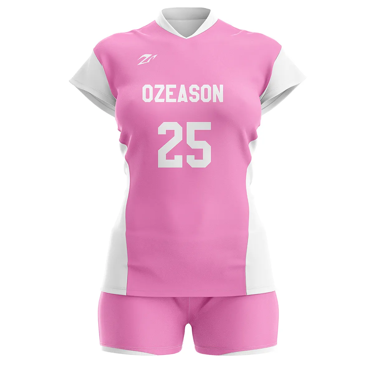 A basso prezzo all'ingrosso rosa maglia da pallavolo logo personalizzato poliestere donne divise da pallavolo