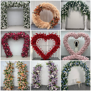Arco de boda de Rosa Blanca Rosa de seda hecho a mano para el Día de San Valentín y boda tamaño personalizado característica suave FONDO DE FLORES ARTIFICIALES - Product Image 5