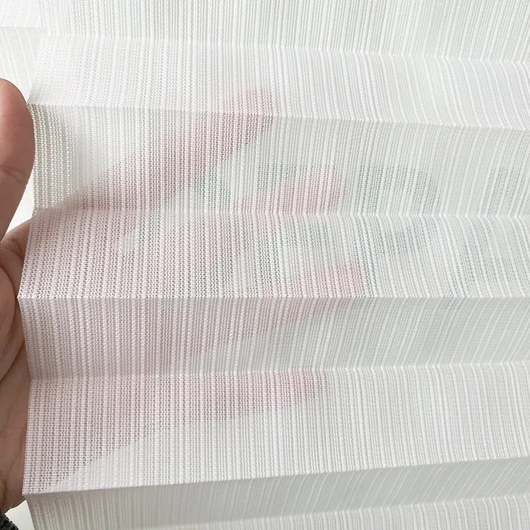 Roll Cutting Windovs drapieren Elfenbein Mesh Gaze Textil Hof Polyester Voile weißen Vorhang Ripple Fold transparenten Stoff
