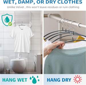 Grucce in Acciaio Inox Rivestite in PVC Antiscivolo, Durevoli e Salvaspazio per Camicie, Abiti e Completi, Organizzatore <span class=keywords><strong>Moderno</strong></span> per Armadio - Product Image 4