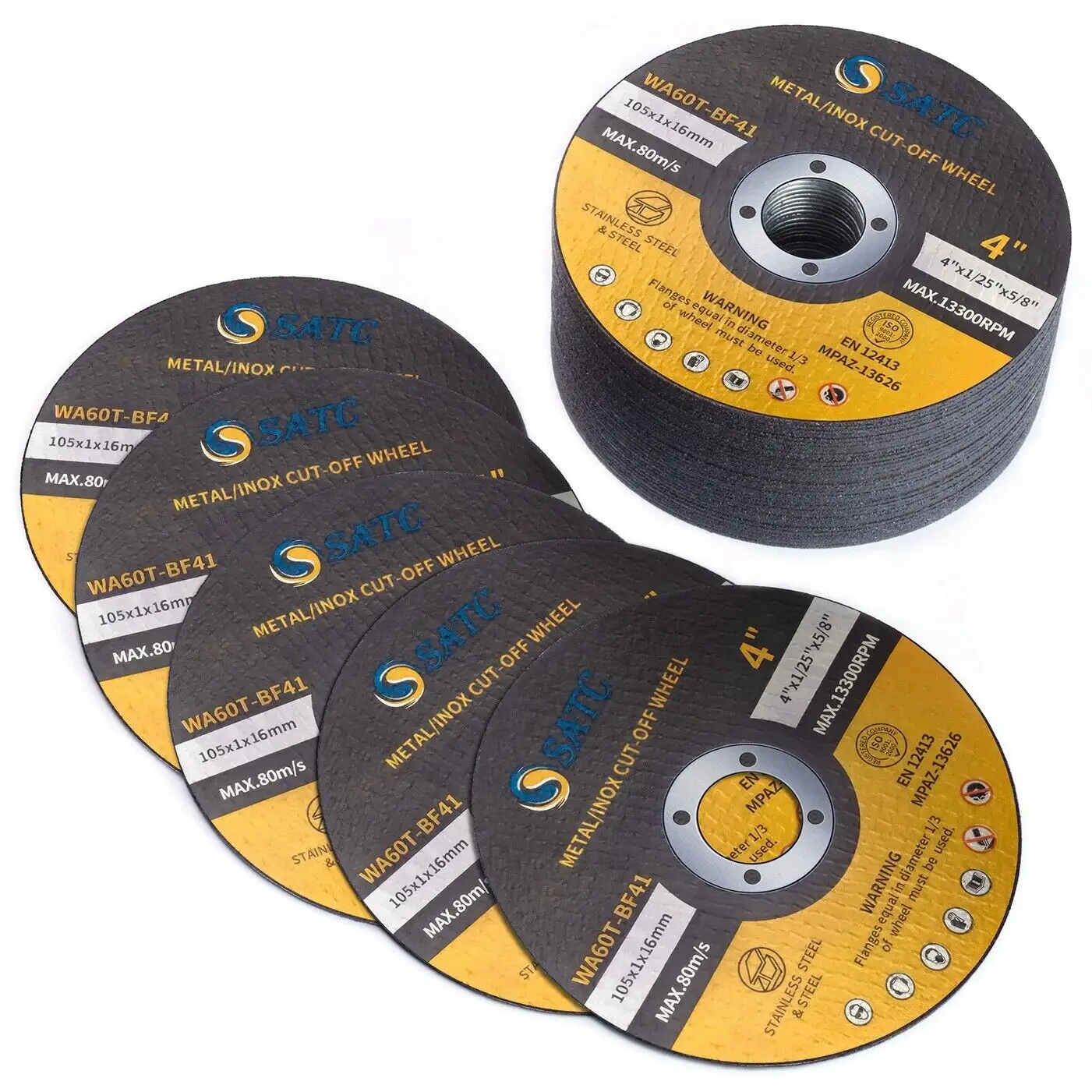 50-Pack 4-Inch Metal Cut off Wheels 5/8'' Arbor Abrasive Tools for Angle Grinder Cutting Disc