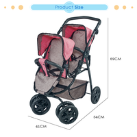 Poussette double pour bébés Dollri Starri, nouvelle arrivée en tissu, pour les enfants plus âgés, avec poignée réglable et panier, poussette double
