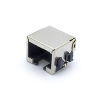 Connecteur RJ45 8P8C en cuivre plaqué or pour réseau, prise d'alimentation RJ45, montage sur circuit imprimé SMT, prise réseau à angle droit