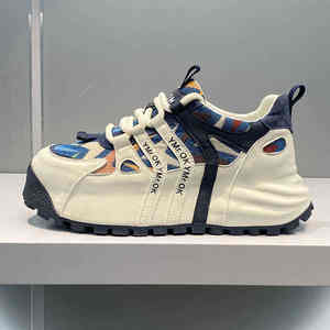 Zapatos deportivos casuales para hombre, con suela gruesa, con cordones, cómodos y versátiles, de corte bajo, ligeros, modernos, para caminar. - Product Image 6