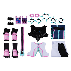 Costume de cosplay Street Fighter Spider Gwen pour femmes, tenue de jeu d'anime, robe en polyester pour fête d'Halloween - Product Image 3