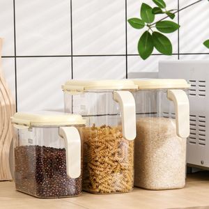 Transparent Food Grade Storage Jar 2500ml 3500ml With Lid For Grains Cereals Fruits Vegetables Rectangle Shape Multifunctional - Product Image 4
