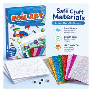 Vehicle Adventure DIY Foil Art <b>Kit</b> Reflective Car <b>Train</b> Airplane Cards Hands on Activity Travel Toy for Children - Product Image 3