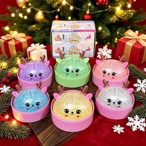 Juguetes Blandos de Cristal Kawaii con Forma de Alce Navideño, con Purpurina, para Aliviar el Estrés, Logotipo Personalizable, PU, Baozi al Vapor, Caja Sorpresa - Product Image 2