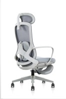 Chaise de bureau ergonomique de qualité avec repose-pieds et appui-tête, chaise d'ordinateur, chaise pivotante de bureau à dossier haut