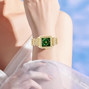 <span class=keywords><strong>Orologio</strong></span> al quarzo <span class=keywords><strong>verde</strong></span> da <span class=keywords><strong>donna</strong></span> con diamanti quadrati di moda all'ingrosso - Product Image 5