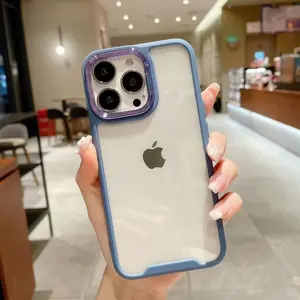 Electroplate Camera Protector New Arrival Clear PC Mobile Phone Case Cover For Iphone 11 12 13 14 15 Pro Max