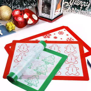 Factory New Design Christmas Printed <b>Silicone</b> <b>Baking</b> Mat Thickened High-temperature Resistant Non-stick <b>Baking</b> Mat for Cookies - Product Image 4