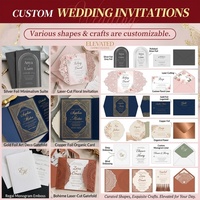 Les organisateurs d'événements choisissent des enveloppes de mariage personnalisées avec impression 3D et design en feuille d'or, disponibles en différentes tailles pour les cartes RSVP.