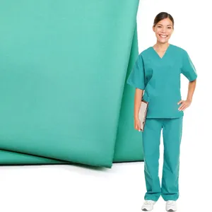 Manufacture Anti Bacterial Polyester Cotton Poplin Fabric For Scrubs 195 Gsm Solid Medical Fabric