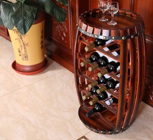 Estante de Almacenamiento de Vino Compacto en Forma de Cubo para Bodega, Soporte de Madera para Botellas de Vino - Product Image 3