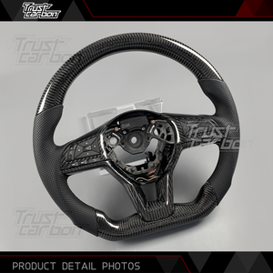 Volant en fibre de carbone personnalisé pour <span class=keywords><strong>Nissan</strong></span> Dark Sky Navara Altima <span class=keywords><strong>Juke</strong></span> Kicks Qashqai avec poignée en cuir perforé noir - Product Image 3