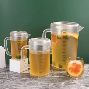 Pichet à <span class=keywords><strong>eau</strong></span> en plastique à usage classique à bas prix Vente en gros Maison Fond rond 1L Transparent Blanc Boîte personnalisée Logo Emballage de café - Product Image 2