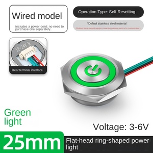 25MM Stainless Steel Button Flat Head 1NO Ring Illuminated IP65 3A 220V Home Appliance Use with Light - Product Image 6
