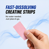 OKTW Bandes de créatine monohydrate à haute puissance à dissolution orale, saveur fraise, favorise la performance musculaire pour les adultes actifs