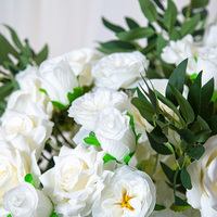 Rose artificielle en soie blanche, fleur de chemin de table, centre de table de mariage, fleur artificielle pour la décoration de scène, banquet et événements