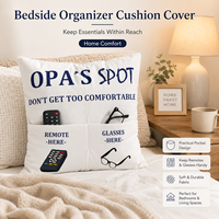 Housse de coussin décorative pour chambre et salon avec poches