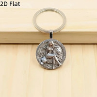 CLBX Nouveau Porte-clés Pendentif en Métal Personnalisé 2D Design Plat Beauté et le Lion Porte-clés Décoration en Alliage
