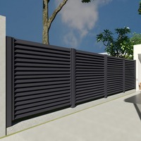 Panneaux de clôture verticaux en aluminium noir thermolaqué à lames de protection, portails et clôtures métalliques pour l'extérieur – Vente chaude