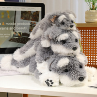 Jouets en peluche réaliste Schnauzer, faible MOQ, 3 tailles (grande, moyenne, petite)