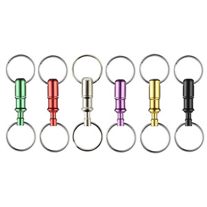 Porte-clés à anneau fendu détachable à dégagement rapide Double ressort Snap support de verrouillage de chaîne séparé retirer le porte-clés amovible Durable - Product Image 1