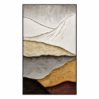 Peinture à l'huile de paysage neutre, cadre en bois texturé 3D, taille personnalisée, art mural, art moderne minimaliste, décoration, œuvre d'art peinte à la main