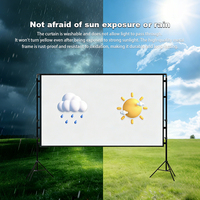 Écran de projection gonflable Topleo Fast Fold 100 pouces pour projecteur, intérieur/extérieur, portable, sur pied, pour cinéma maison