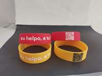 Pulsera de Silicona Personalizada con Código QR y Logotipo, Impermeable, Promocional, de Goma, Impresa, Grabada en Relieve, para Eventos