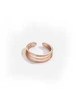 Bagues d'orteil ajustables multicouches en acier inoxydable à trois lignes, trois couleurs, minimalistes et polyvalentes pour femme, idéales pour les vacances