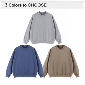 Sweat-shirt à col rond surdimensionné personnalisé 100% coton sweat-shirt à épaules tombantes pour hommes de luxe - Product Image 2