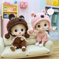 Vente en gros de mini poupées avec bonnet d'ours tricoté, petites poupées à visage fin, jouets en peluche, cadeau d'anniversaire pour enfants