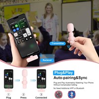 Microphone Lavalier Sans Fil Double 2-en-1, Micro Clip-on à Faible Latence et Réduction de Bruit, Plug & Play pour Téléphone, Vlog et Diffusion en Direct