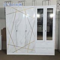 Armoire en acier KD multi-compartiments, armoire métallique à 5 portes, placard imprimé avec serrure à clé