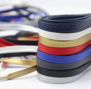 Cordones de Cuero de Oveja Planos de Lujo de 7 mm, Cordones Personalizados para Zapatillas y Botas con Agujetas Metálicas, Par de Cordones Premium - Product Image 2