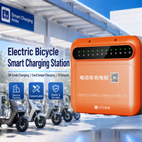 Stasiun Pengisian Daya E-bike 12 Port dengan Pembaca Kode QR dan Kartu RFID, Smart Charging Pile IP54 untuk Armada