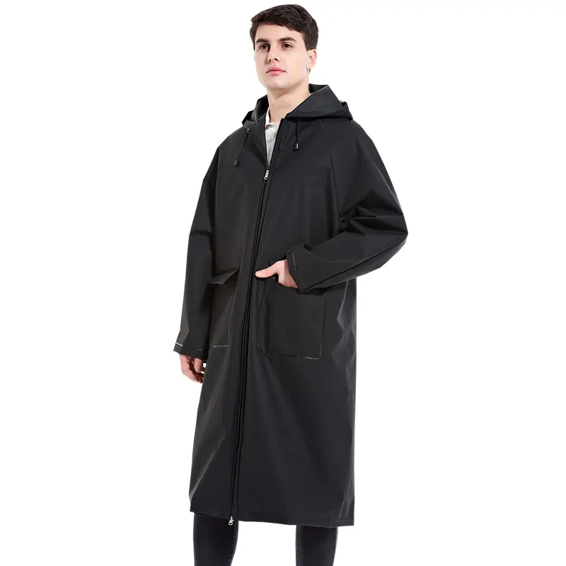 Meilleur prix personnalisé EVA adulte manteau de pluie hommes femmes voyage en plein air imperméable Poncho de pluie imperméable avec fermeture éclair