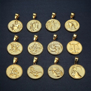 Collar de Acero Inoxidable Chapado en Oro de 18K con Signo <span class=keywords><strong>del</strong></span> Zodiaco, Joyería de Moda Impermeable para Mujer - Product Image 2