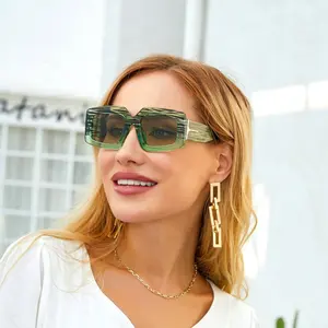 Top Seller Vintage Luxury Famous TF Brands Ladies Fashion designer inspired Women's Metal LOGO Thick Rectangle Shades Sunglasses