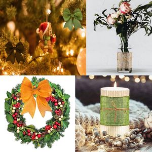 Weihnachts baum Kranz Handwerk Dekor Hochzeit Blumen bögen Trims Sac kleinen Wired <span class=keywords><strong>Ribbon</strong></span> Halloween Feier Dekor - Product Image 6
