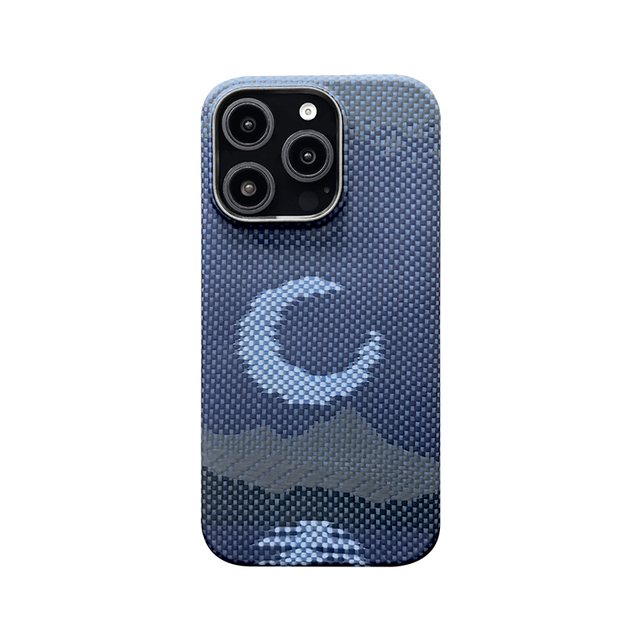 Ture Aramid Fiber Ultra-Thin Luxury Slim Magnetic Shockproof Phone Case for 15/16 Pro Max Business Design In-Mould